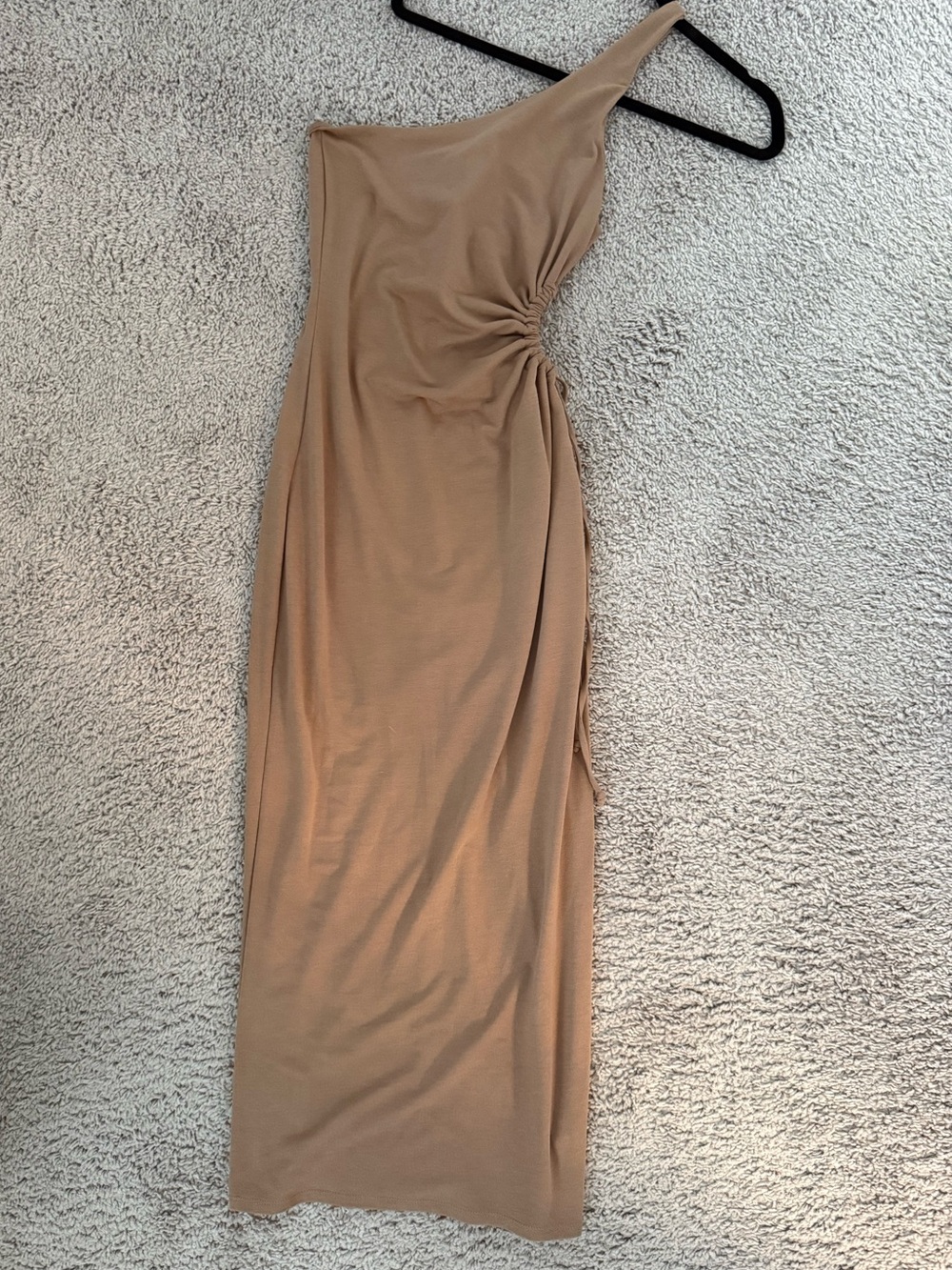 wild fable One-Shoulder Ruched Side Maxi Dress - Tan